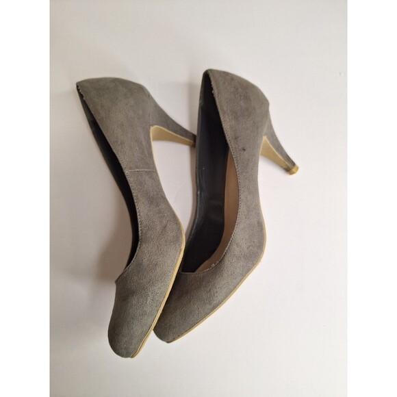 Olsenboye Round Toe Gray Pumps Heels Sz 9M Office Siren Career Mob Wife Work Y2K - Picture 8 of 10